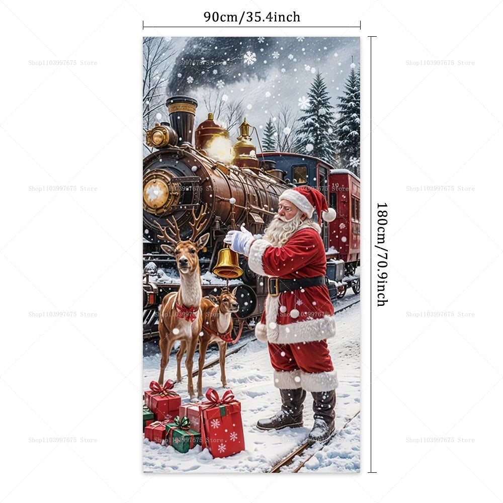 Santa Claus Door Banner – Christmas Porch & Indoor Hanging Décor