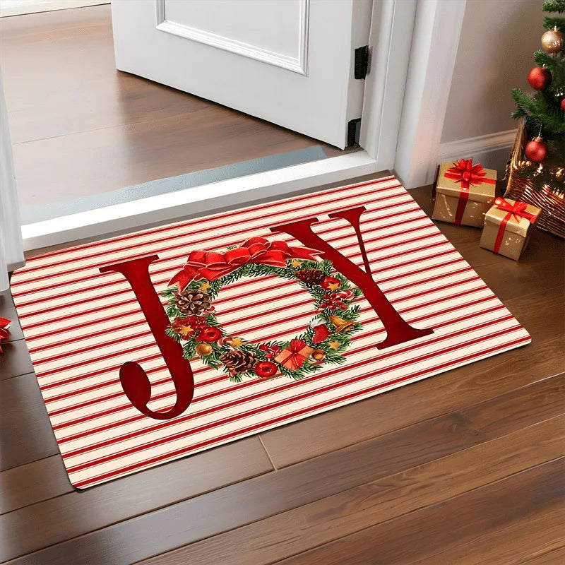 Christmas Door Mat – Santa & Gingerbread Outdoor/Indoor Rug