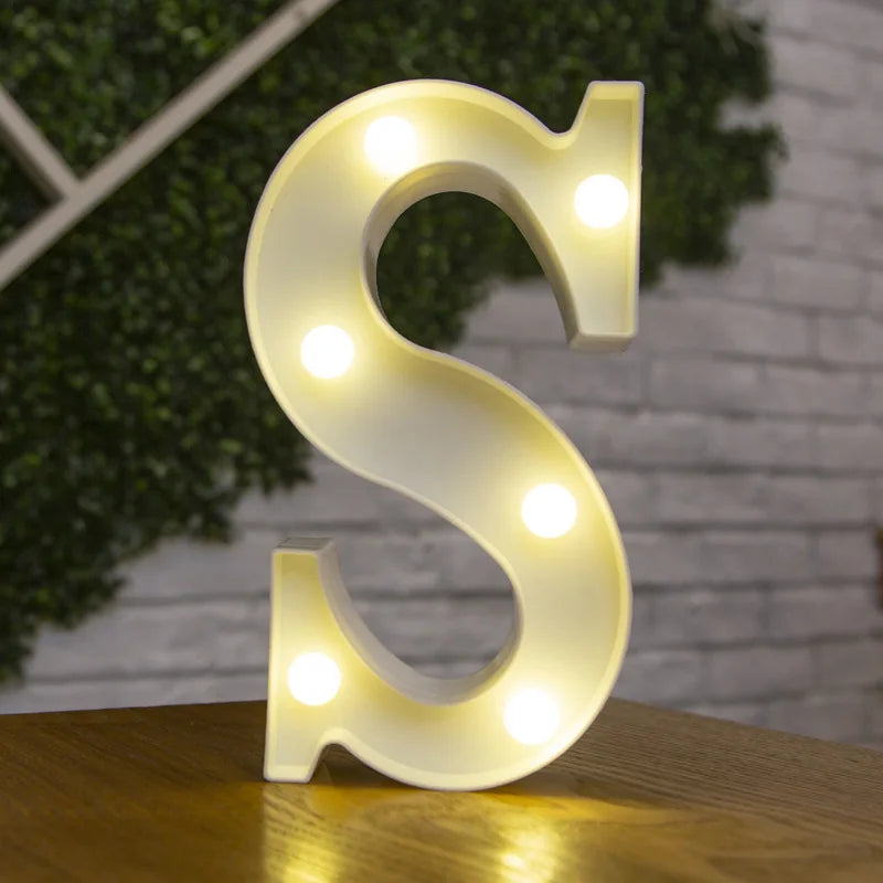 Alphabet & Number LED Night Lights – Warm Battery Lamp for Home & Party Décor