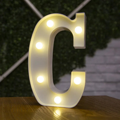 Alphabet & Number LED Night Lights – Warm Battery Lamp for Home & Party Décor