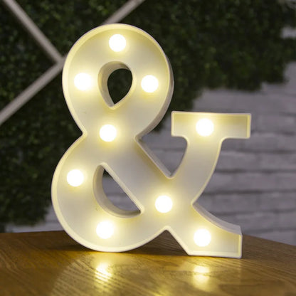 Alphabet & Number LED Night Lights – Warm Battery Lamp for Home & Party Décor