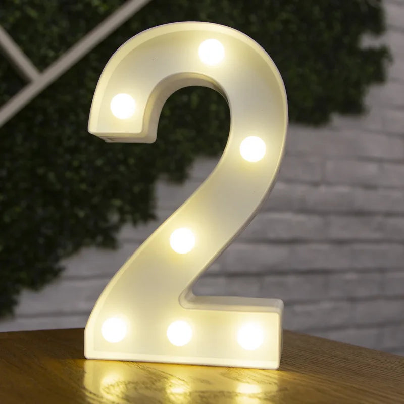 Alphabet & Number LED Night Lights – Warm Battery Lamp for Home & Party Décor