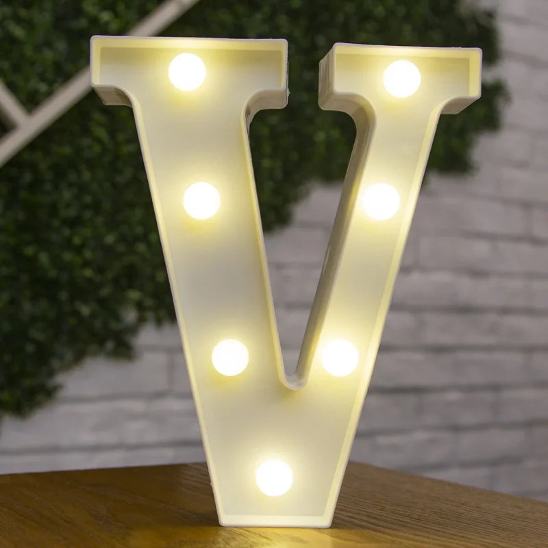 Alphabet & Number LED Night Lights – Warm Battery Lamp for Home & Party Décor