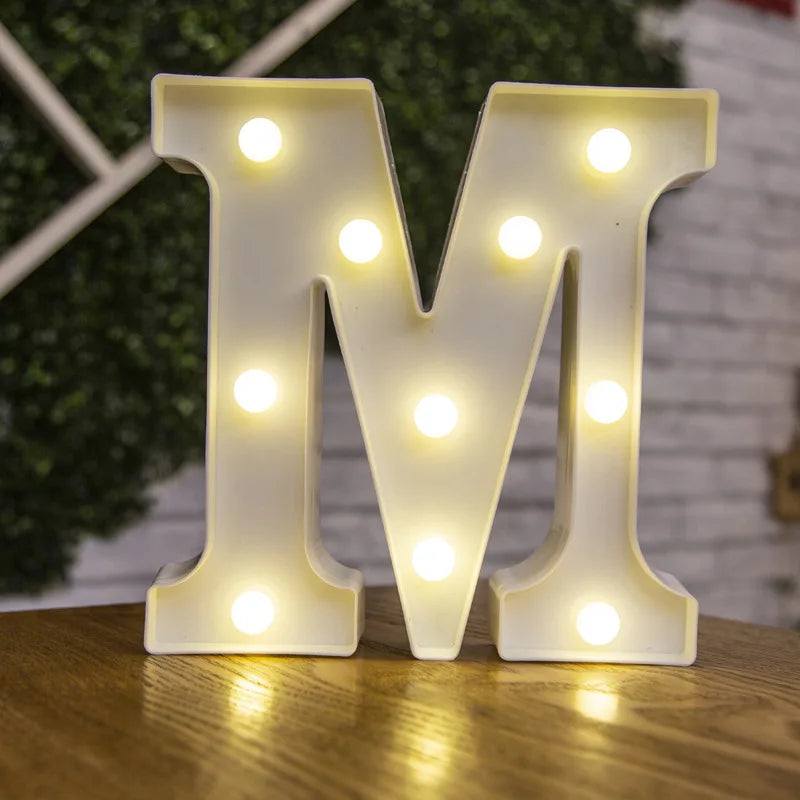 Alphabet & Number LED Night Lights – Warm Battery Lamp for Home & Party Décor