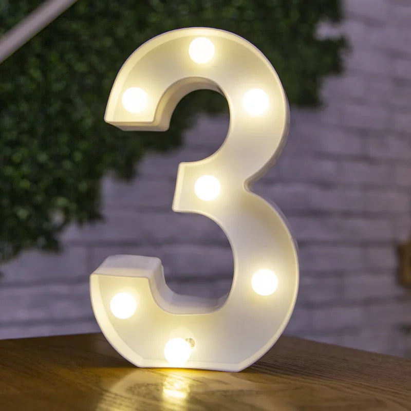Alphabet & Number LED Night Lights – Warm Battery Lamp for Home & Party Décor