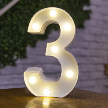 Alphabet & Number LED Night Lights – Warm Battery Lamp for Home & Party Décor