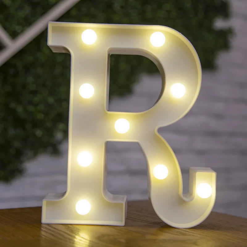 Alphabet & Number LED Night Lights – Warm Battery Lamp for Home & Party Décor