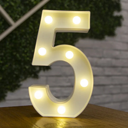 Alphabet & Number LED Night Lights – Warm Battery Lamp for Home & Party Décor