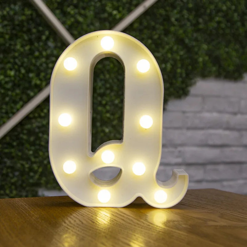 Alphabet & Number LED Night Lights – Warm Battery Lamp for Home & Party Décor
