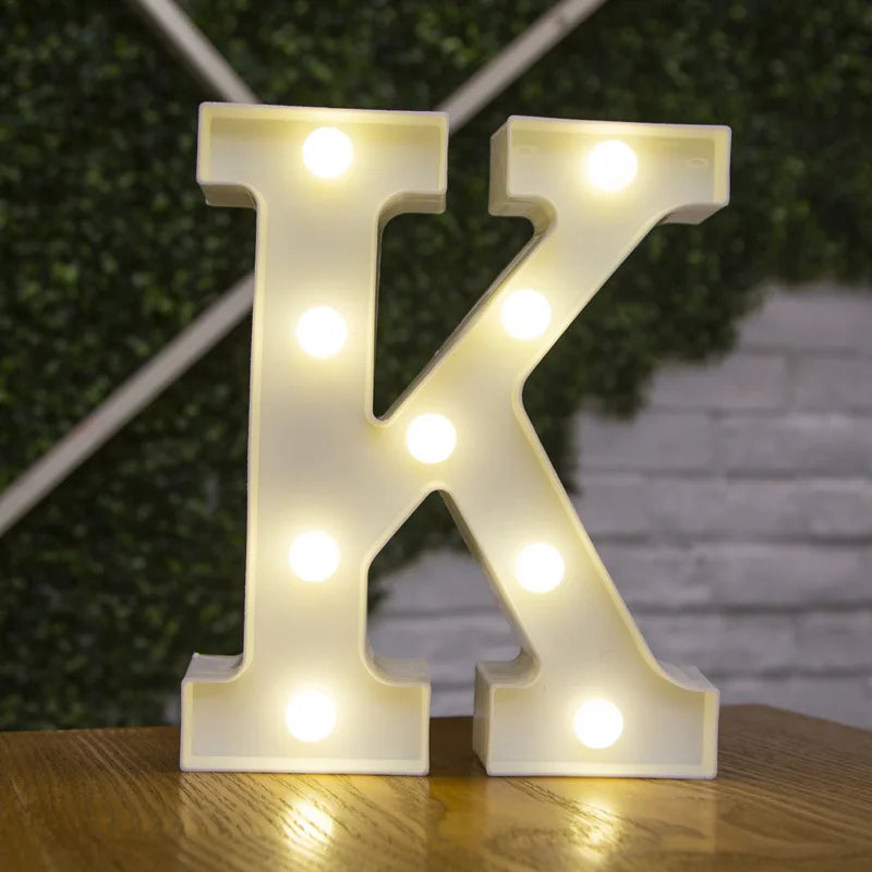 Alphabet & Number LED Night Lights – Warm Battery Lamp for Home & Party Décor