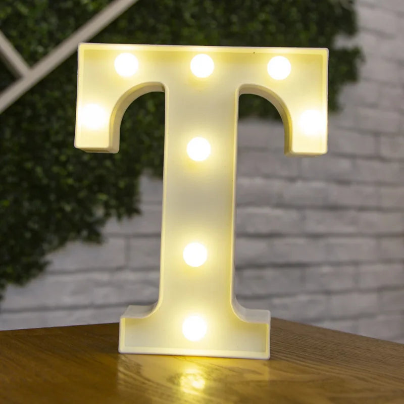 Alphabet & Number LED Night Lights – Warm Battery Lamp for Home & Party Décor