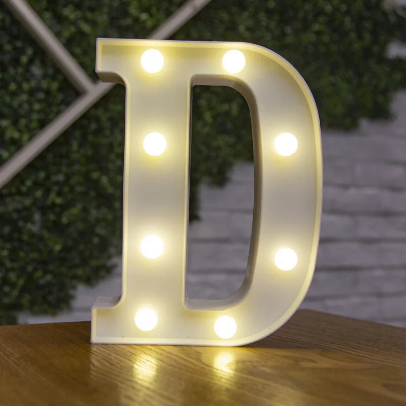Alphabet & Number LED Night Lights – Warm Battery Lamp for Home & Party Décor