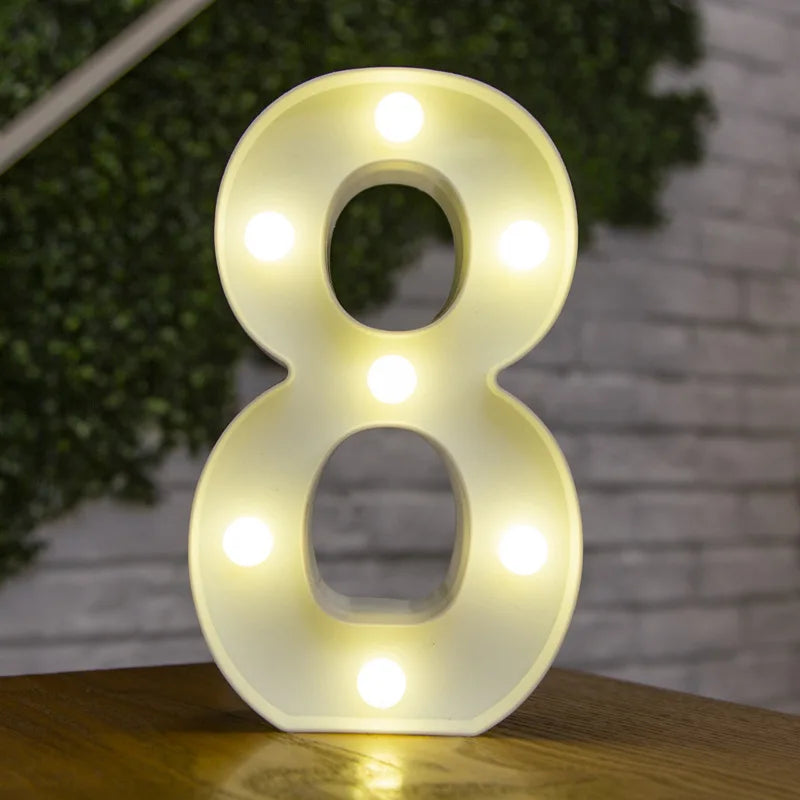 Alphabet & Number LED Night Lights – Warm Battery Lamp for Home & Party Décor