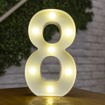 Alphabet & Number LED Night Lights – Warm Battery Lamp for Home & Party Décor