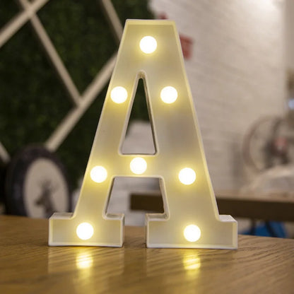 Alphabet & Number LED Night Lights – Warm Battery Lamp for Home & Party Décor