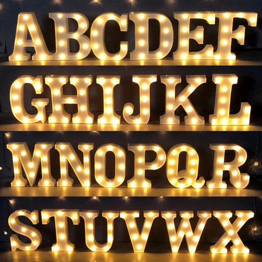 Alphabet & Number LED Night Lights – Warm Battery Lamp for Home & Party Décor