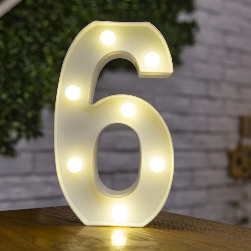 Alphabet & Number LED Night Lights – Warm Battery Lamp for Home & Party Décor