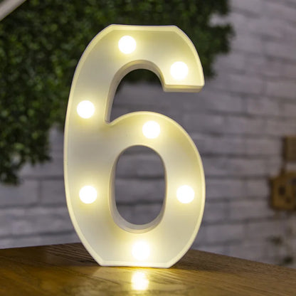 Alphabet & Number LED Night Lights – Warm Battery Lamp for Home & Party Décor