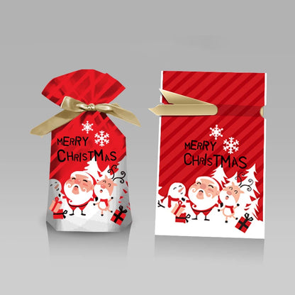 Christmas Drawstring Candy Bags – Santa / Snowflake Gift Pouch (3 Sizes)
