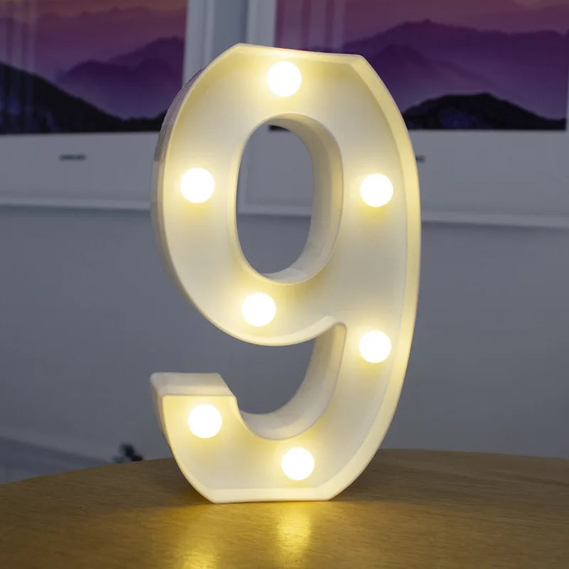 Alphabet & Number LED Night Lights – Warm Battery Lamp for Home & Party Décor
