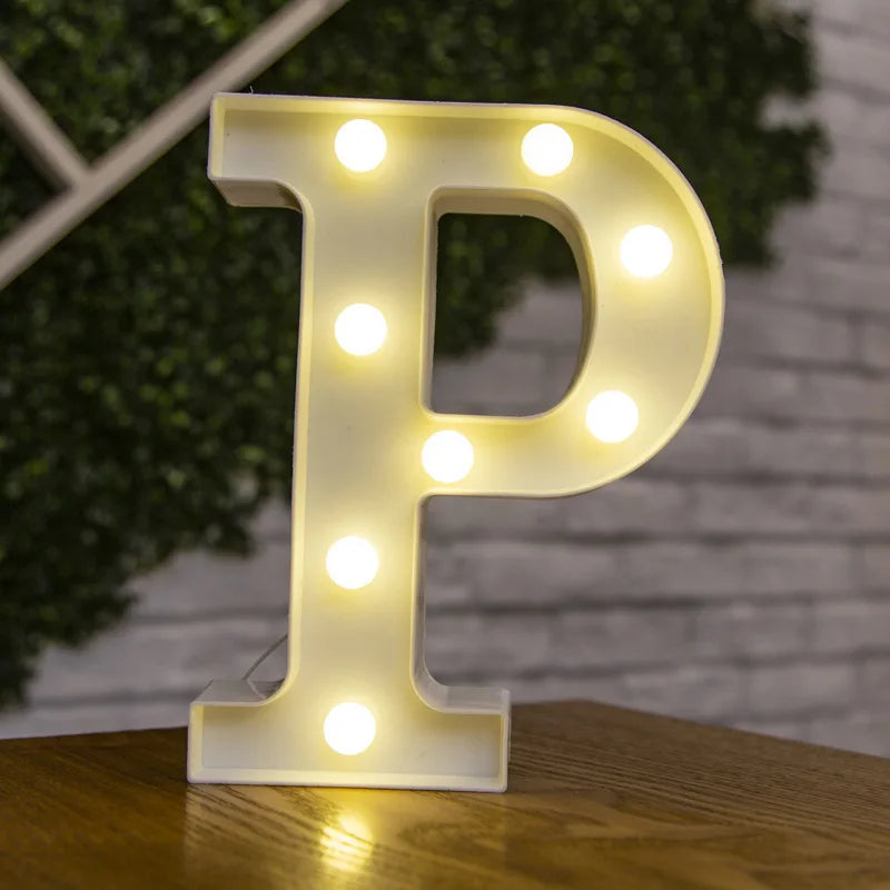 Alphabet & Number LED Night Lights – Warm Battery Lamp for Home & Party Décor
