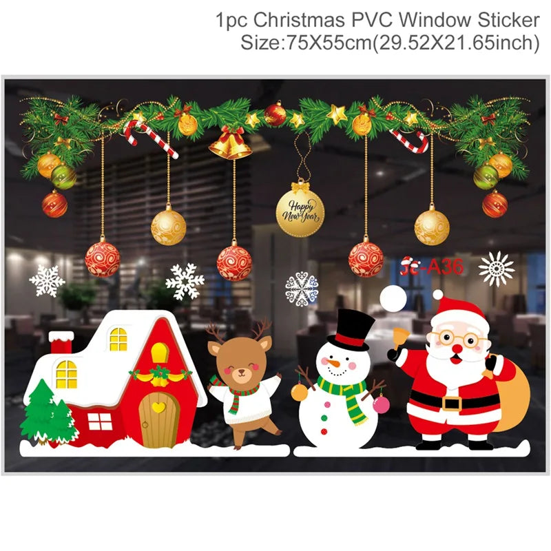 Christmas Window Stickers – Merry Christmas Home Decorations