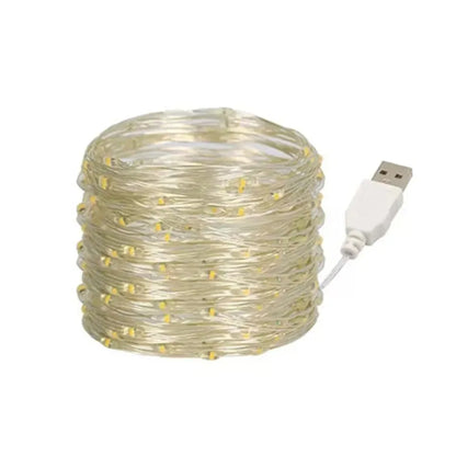 USB LED Copper Wire String Lights (Silver or Copper Wire)