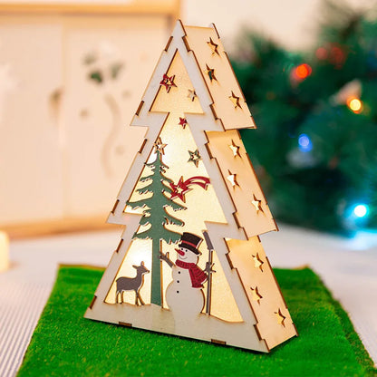 DIY Light-Up Wooden Christmas House Ornament – Tree & Home Décor