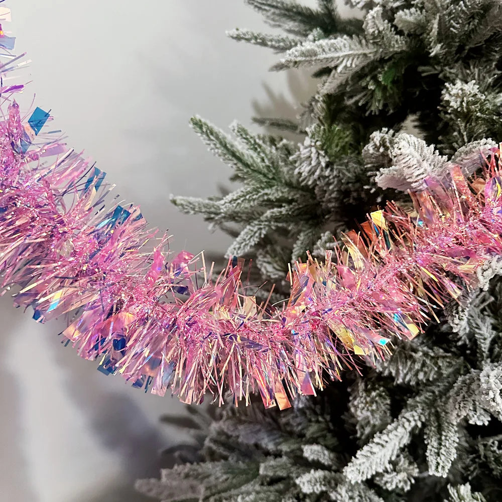 Metallic Tinsel Christmas Garland – Shiny Tree & Home Décor