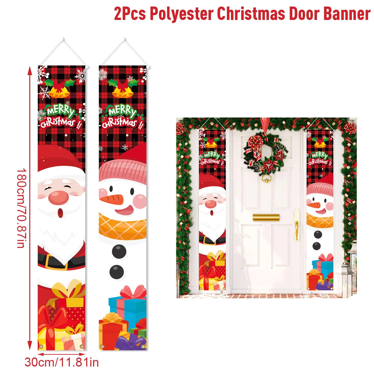 Christmas Door Banner – Merry Christmas Hanging Décor