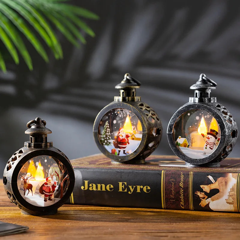 Retro Christmas Night Light – Luminous Window & Desktop Décor