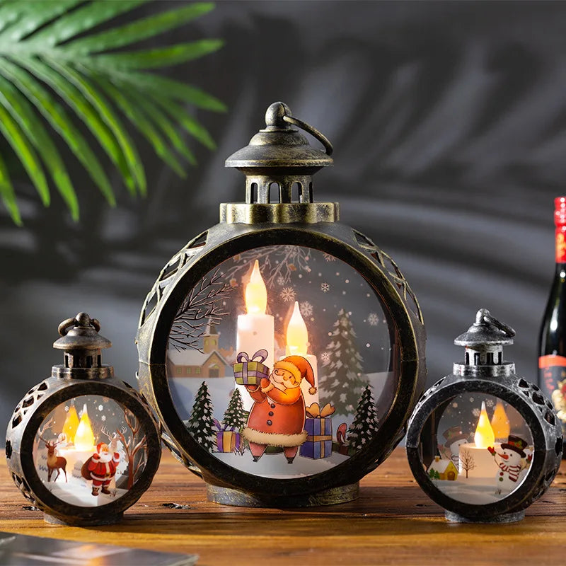 Retro Christmas Night Light – Luminous Window & Desktop Décor
