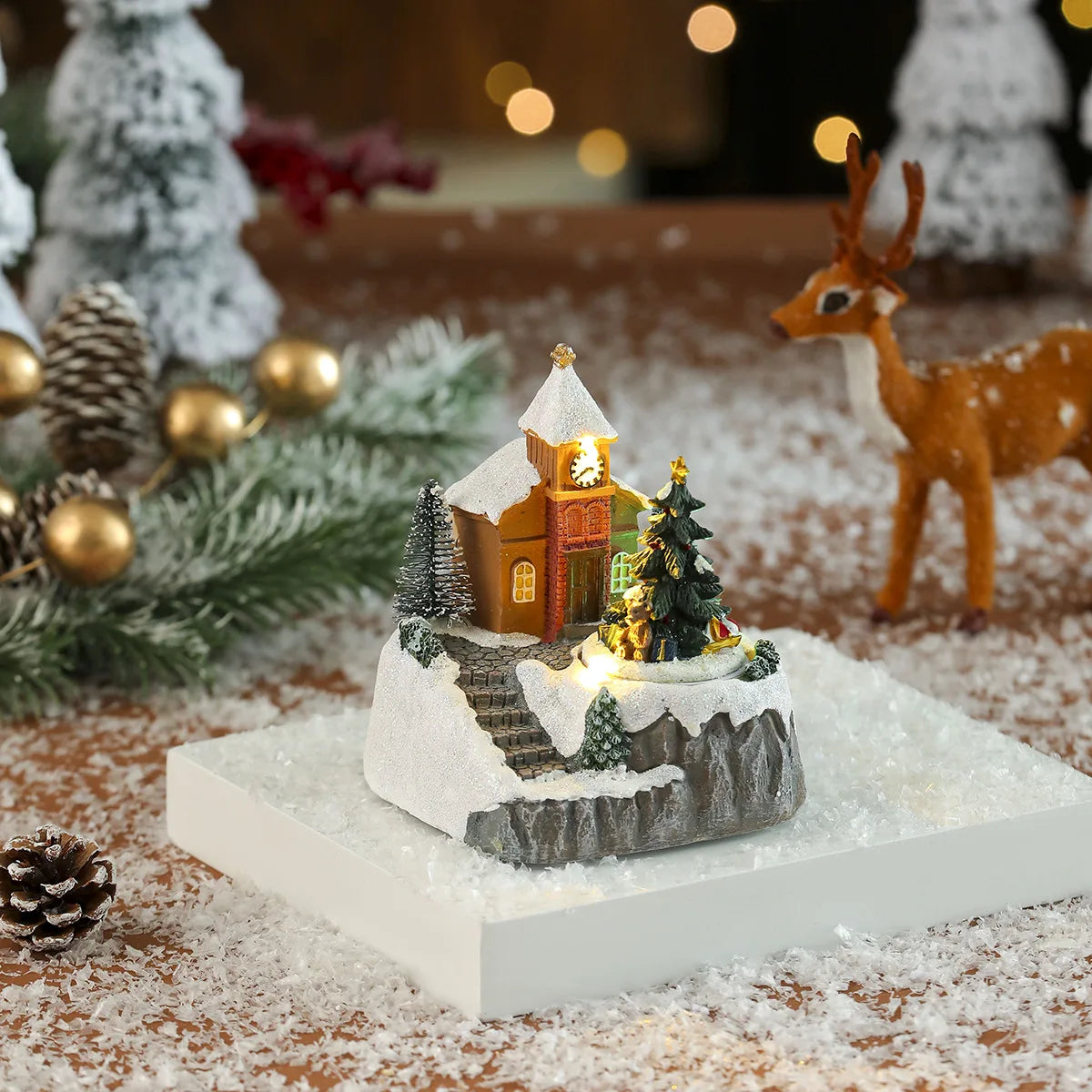 Christmas LED Music House – Light-Up Snow Village Ornament