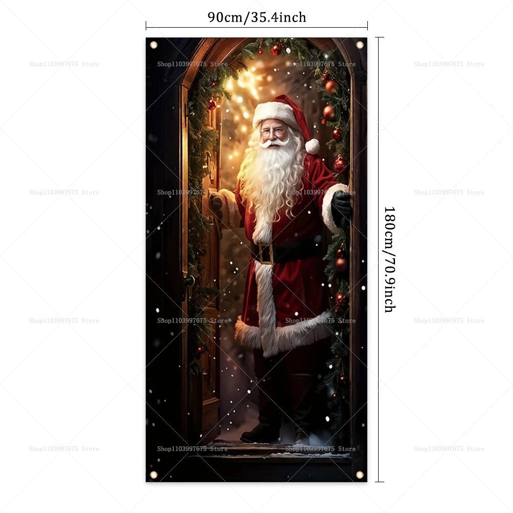 Santa Claus Door Banner – Christmas Porch & Indoor Hanging Décor