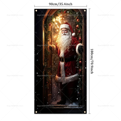 Santa Claus Door Banner – Christmas Porch & Indoor Hanging Décor