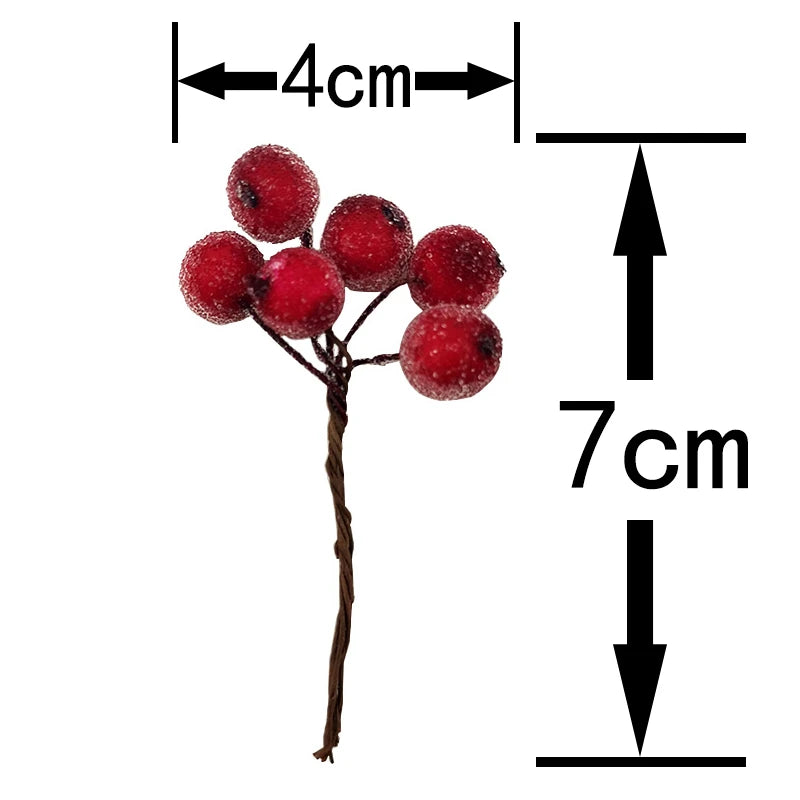 Artificial Red Berry Picks for Christmas Wreath & Tree Decoration (10pcs)