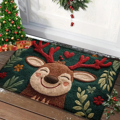 Christmas Door Mat – Santa & Gingerbread Outdoor/Indoor Rug