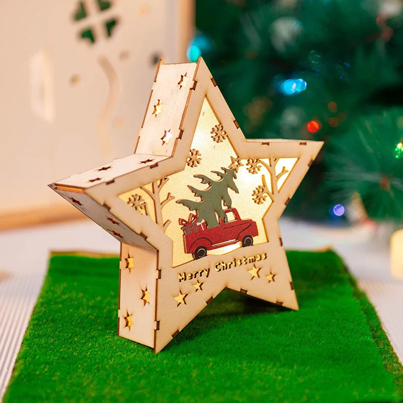 DIY Light-Up Wooden Christmas House Ornament – Tree & Home Décor