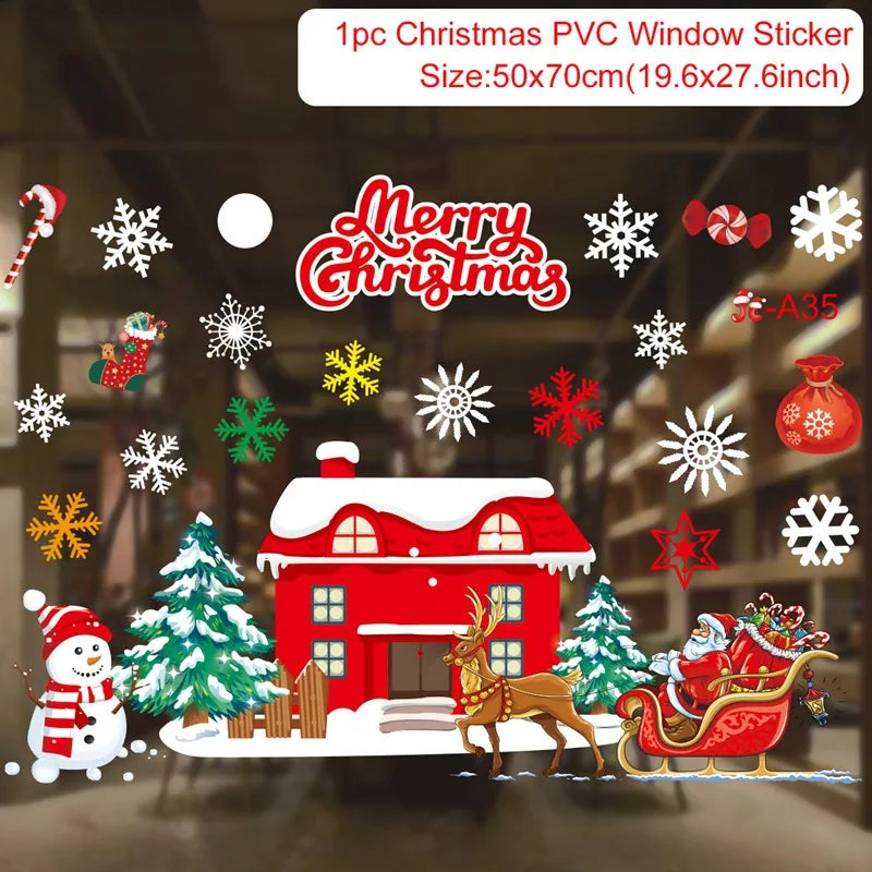 Christmas Window Stickers – Merry Christmas Home Decorations
