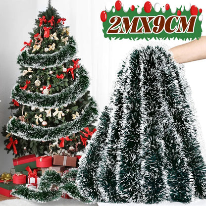 Christmas Ribbon Garland – Foil Pull Flower Bows for Tree & Party Décor