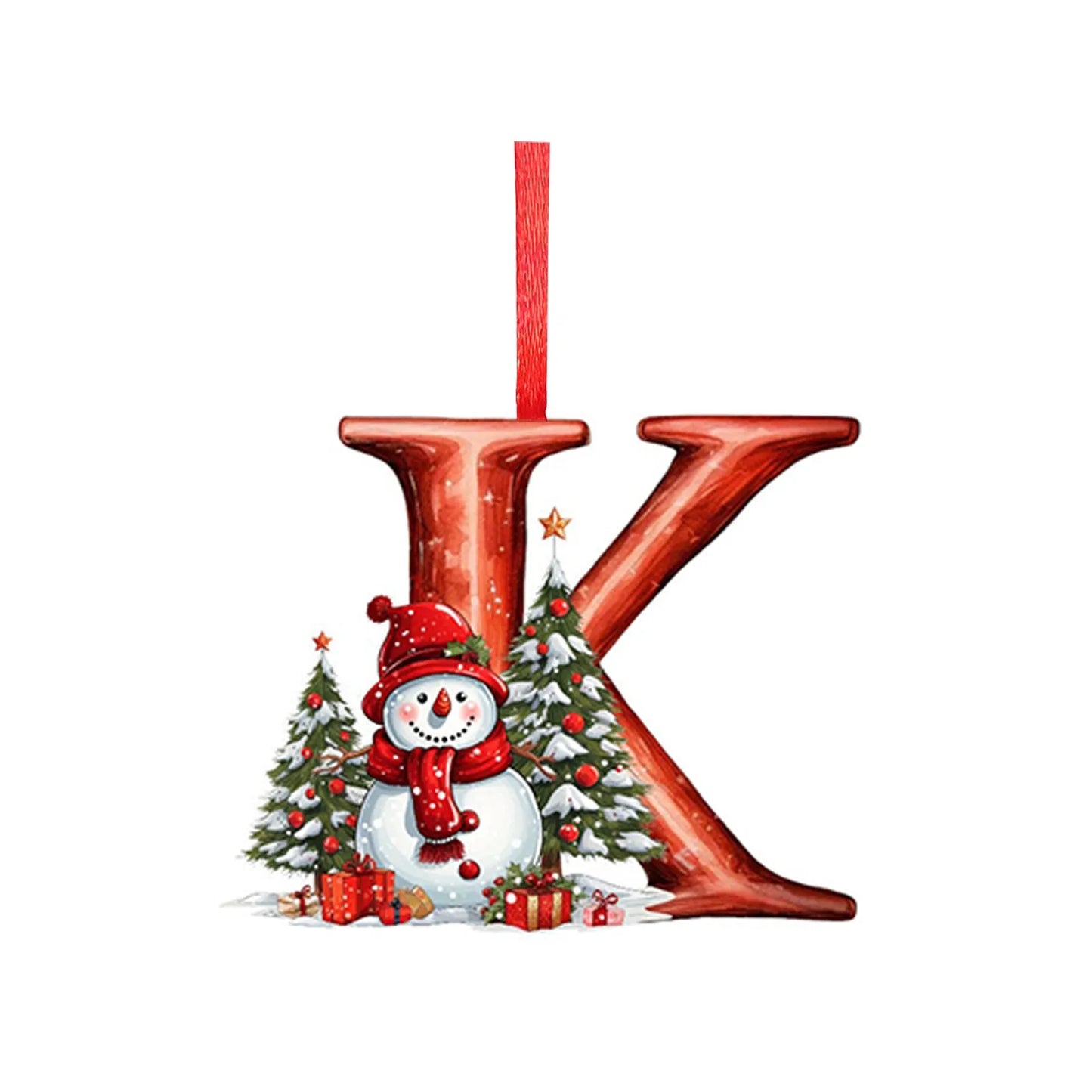 Acrylic Letter Ornaments – 2D Alphabet Hanging Décor for Christmas Tree