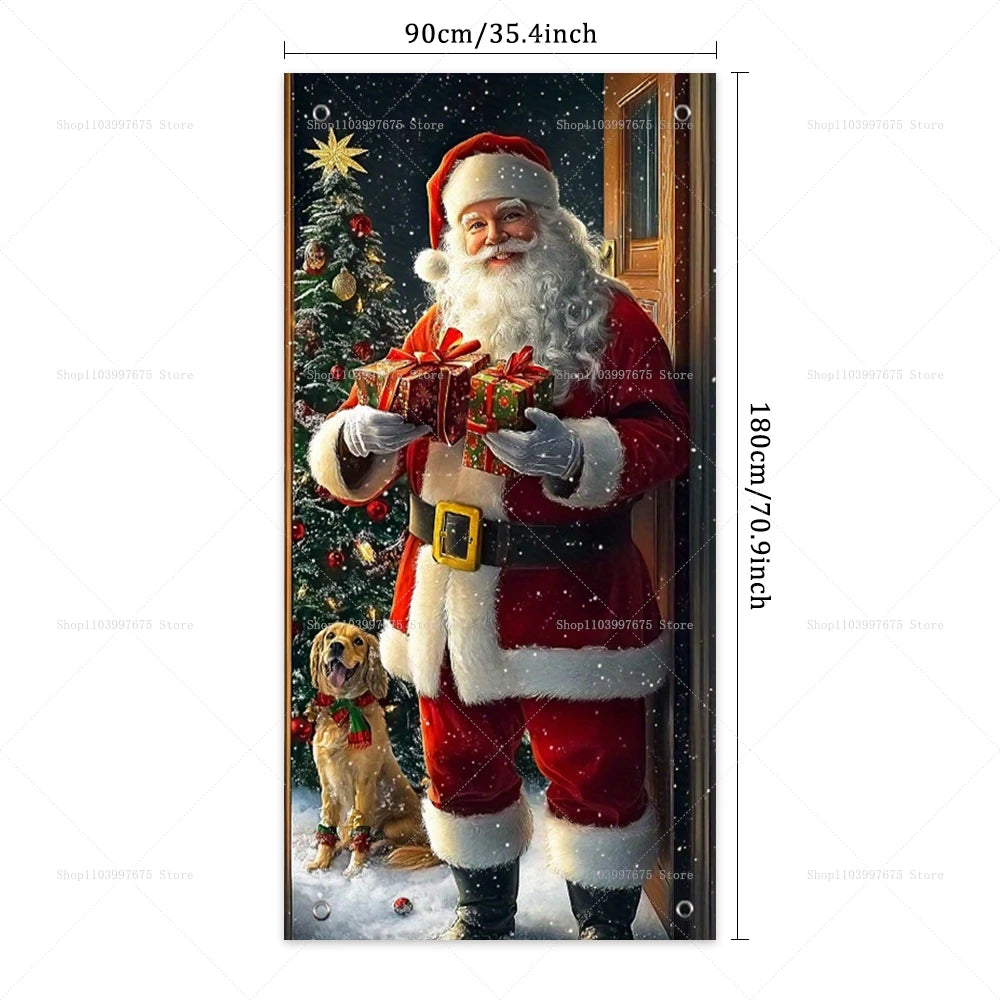 Santa Claus Door Banner – Christmas Porch & Indoor Hanging Décor