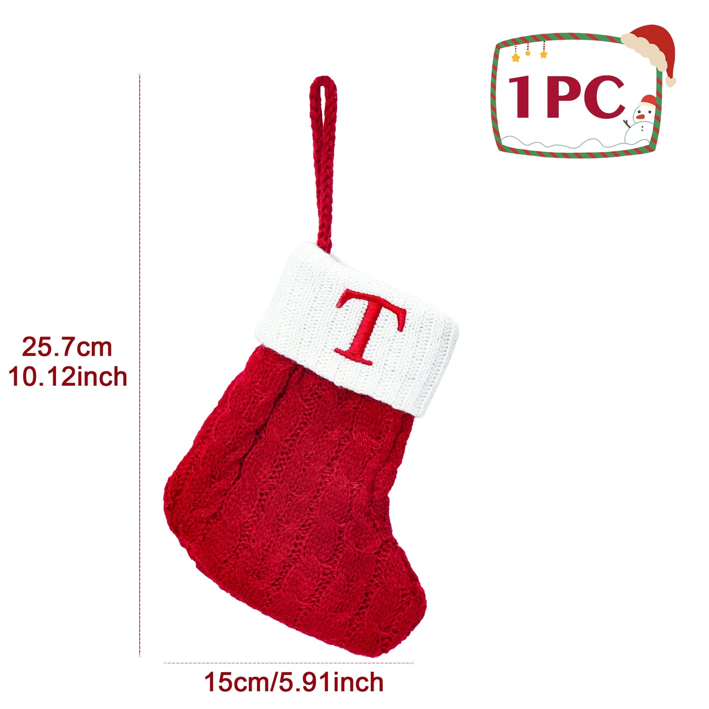 Knitted Christmas Stockings – Snowflake Letter Décor for Home & Tree