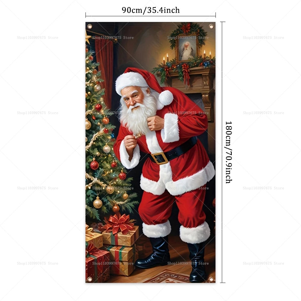 Santa Claus Door Banner – Christmas Porch & Indoor Hanging Décor