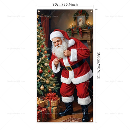 Santa Claus Door Banner – Christmas Porch & Indoor Hanging Décor