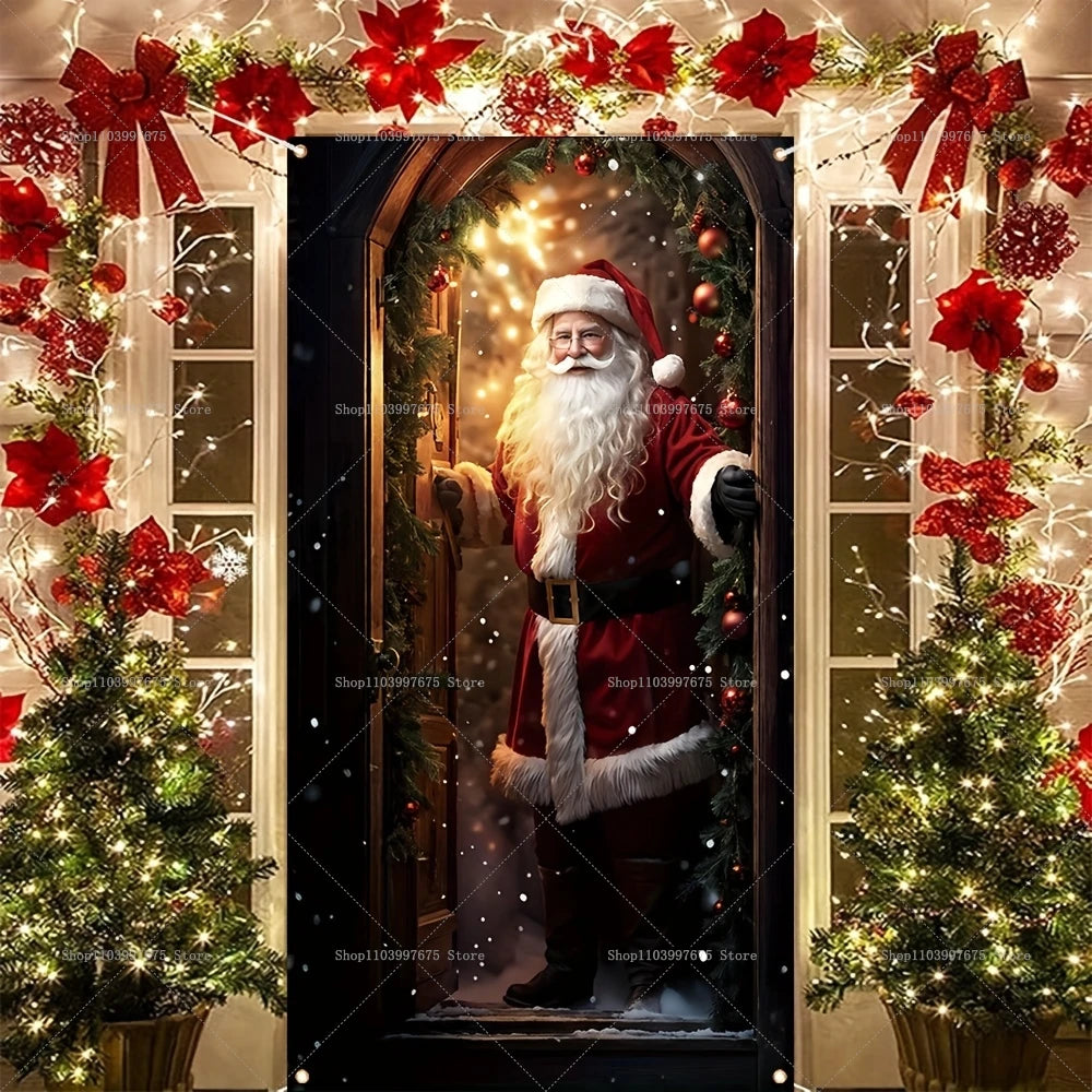 Santa Claus Door Banner – Christmas Porch & Indoor Hanging Décor