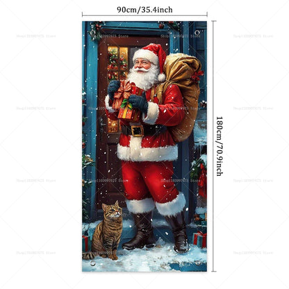 Santa Claus Door Banner – Christmas Porch & Indoor Hanging Décor