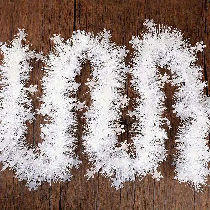 Metallic Tinsel Christmas Garland – Shiny Tree & Home Décor