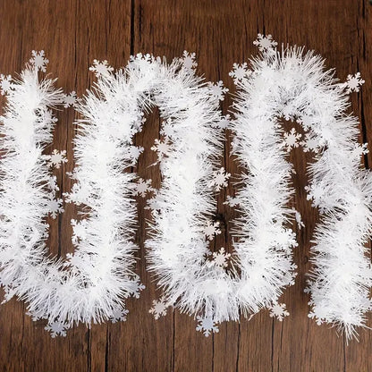 Metallic Tinsel Christmas Garland – Shiny Tree & Home Décor