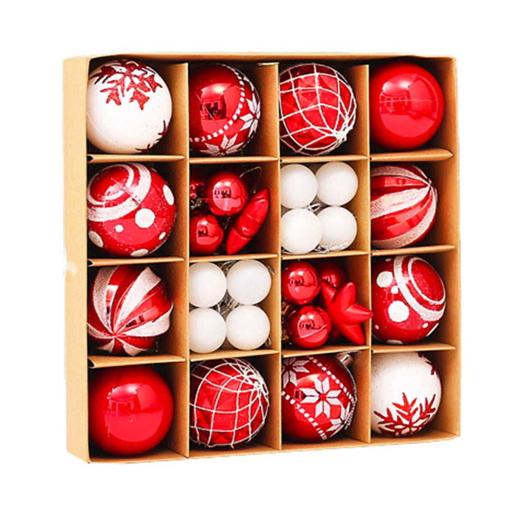 42pcs Christmas Ball Ornaments (6 cm) – Plastic Hanging Décor for Xmas Tree